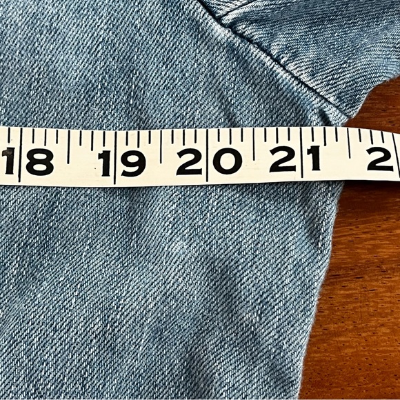 LAUREN RALPH LAUREN Moto Military Inspired Jean Jacket Sz 16 Blue Urban Chic - Picture 15 of 16